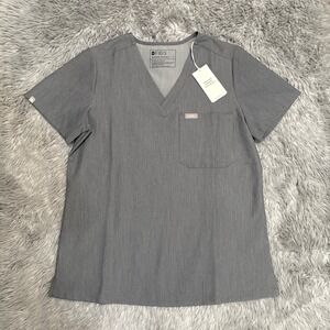FIGS W_Catarina One Pocket Scrub Top Gray Women's Small NWT Medical Uniform